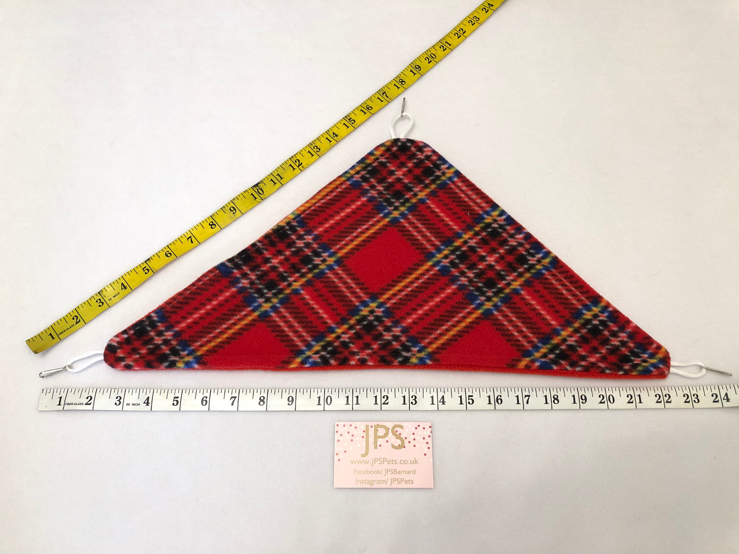 Corner Hammock - red tartan & red underside