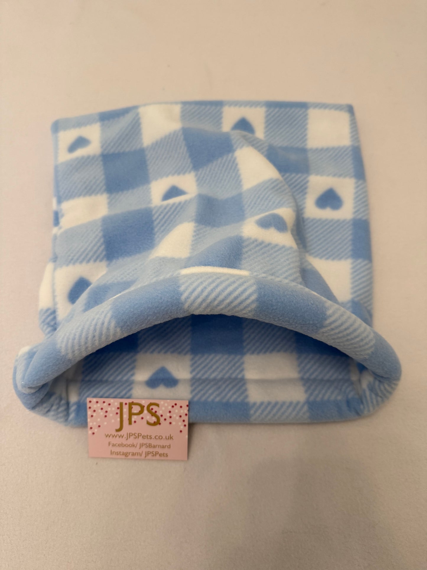 Cuddle Sack - blue chequered hearts
