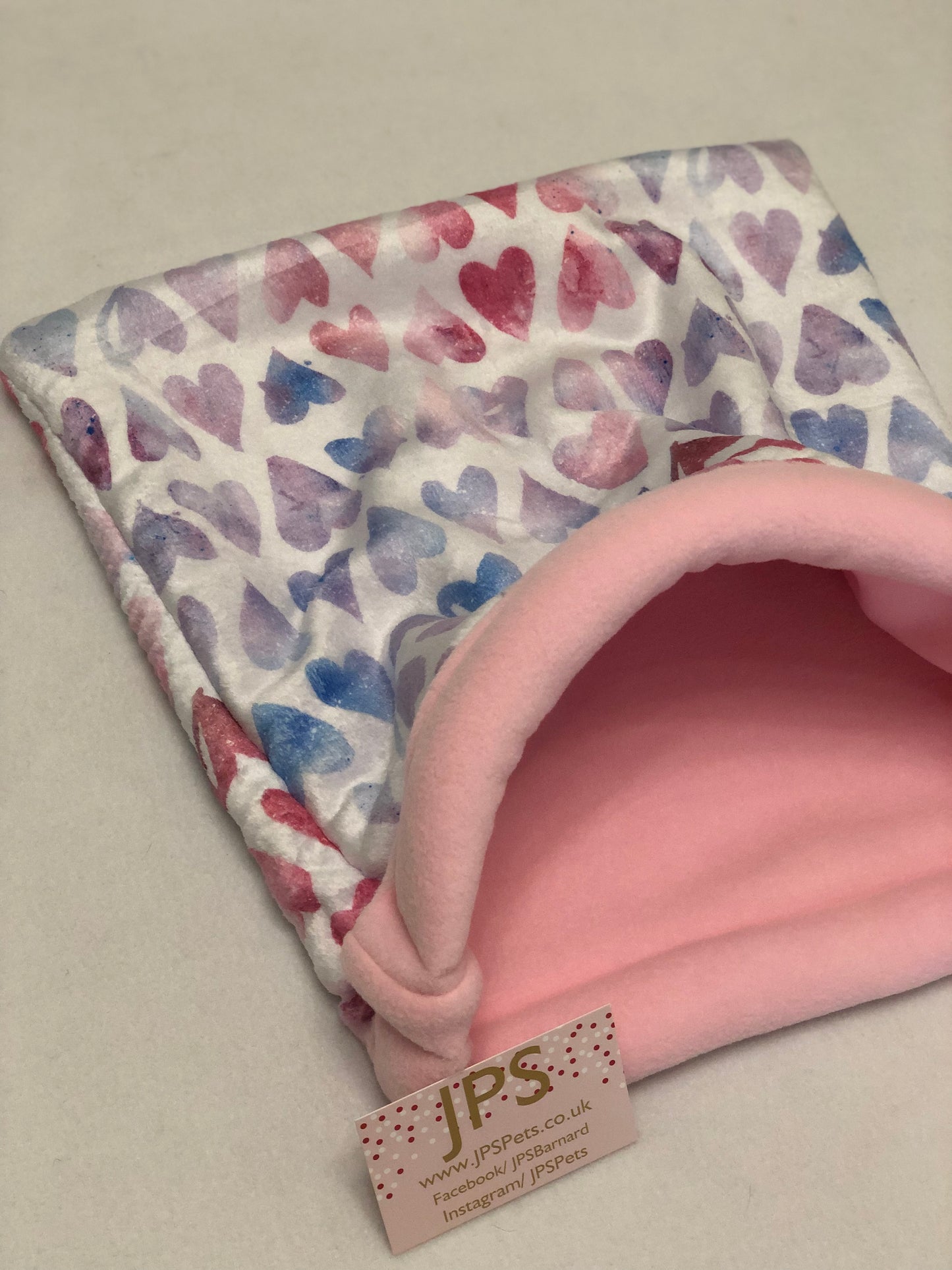Cuddle Sack - Tinted Hearts cuddle fleece & Baby Pink