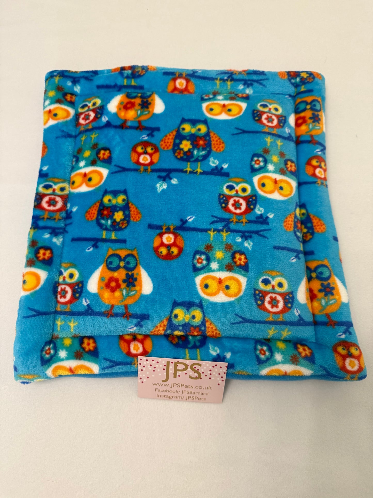 13 x 14 Lap pad - turquoise Owl cuddle fleece