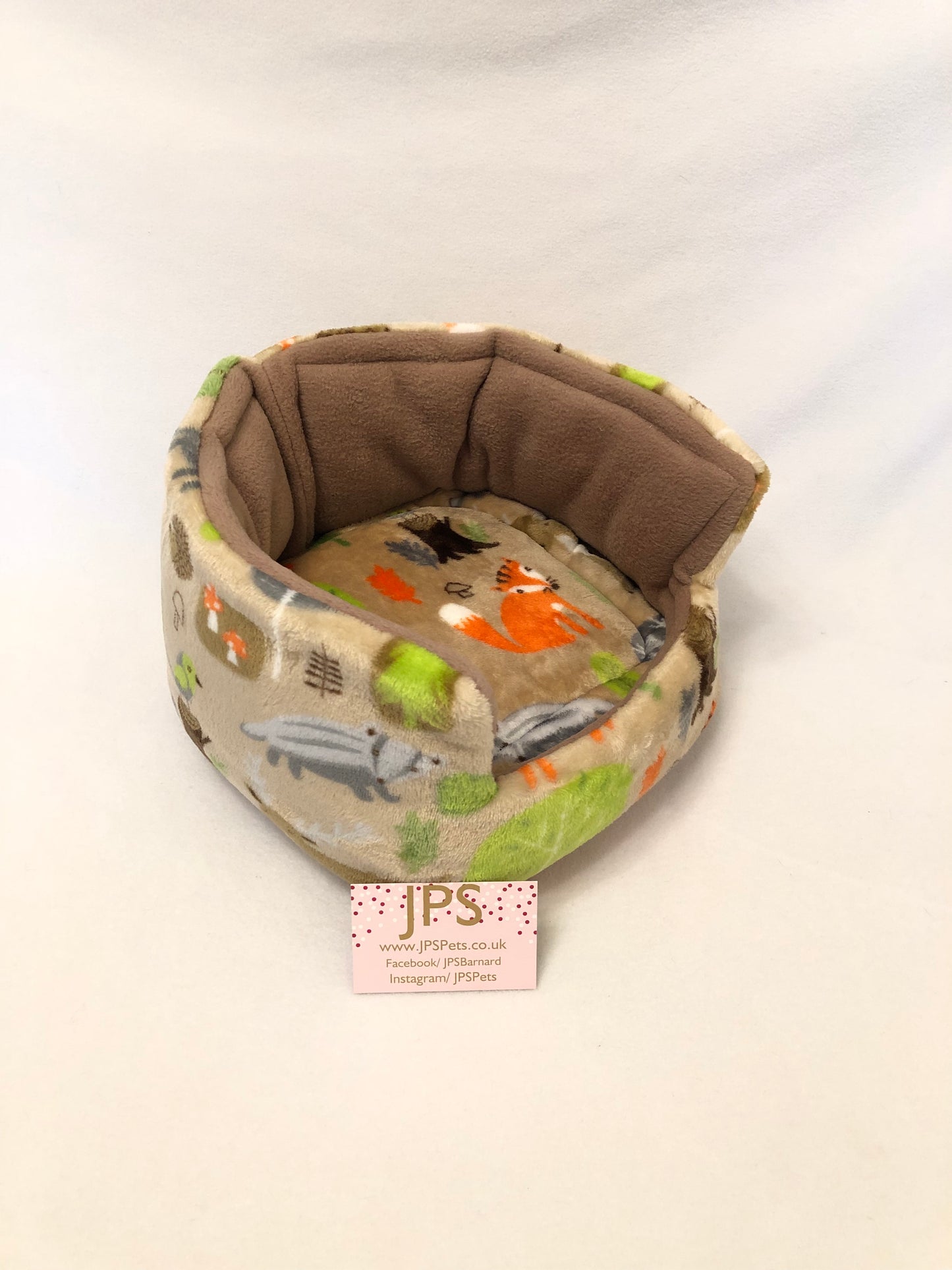 Cuddle Cup 11 Inch - Beige Woodland cuddle fleece & Mocha