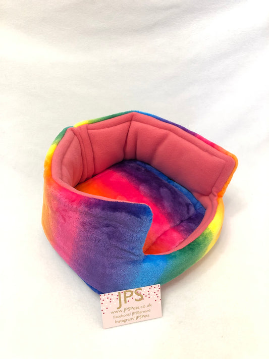 Cuddle Cup 11 Inch - Rainbow Cuddle fleece & Cerise Pink