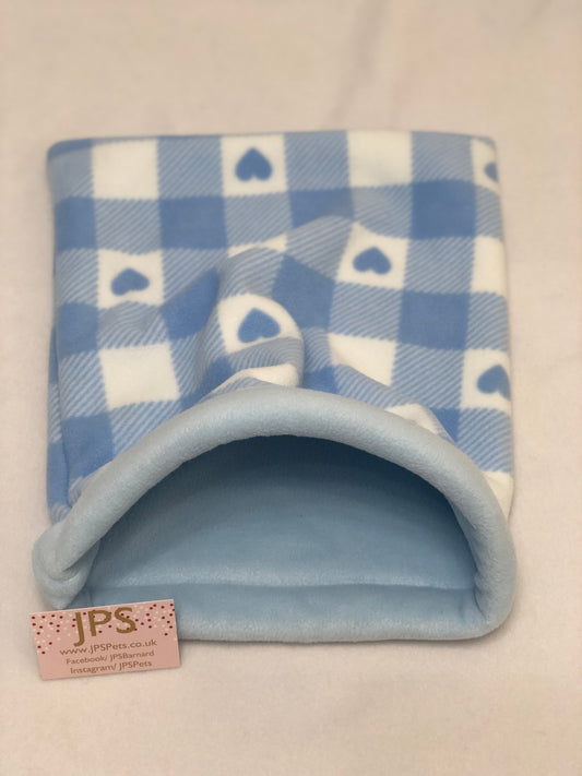 Cuddle Sack - Chequered Blue Hearts & Baby Blue