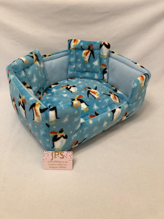 Sofa 13 x 11 inch - Penguin cuddle fleece & Baby Blue