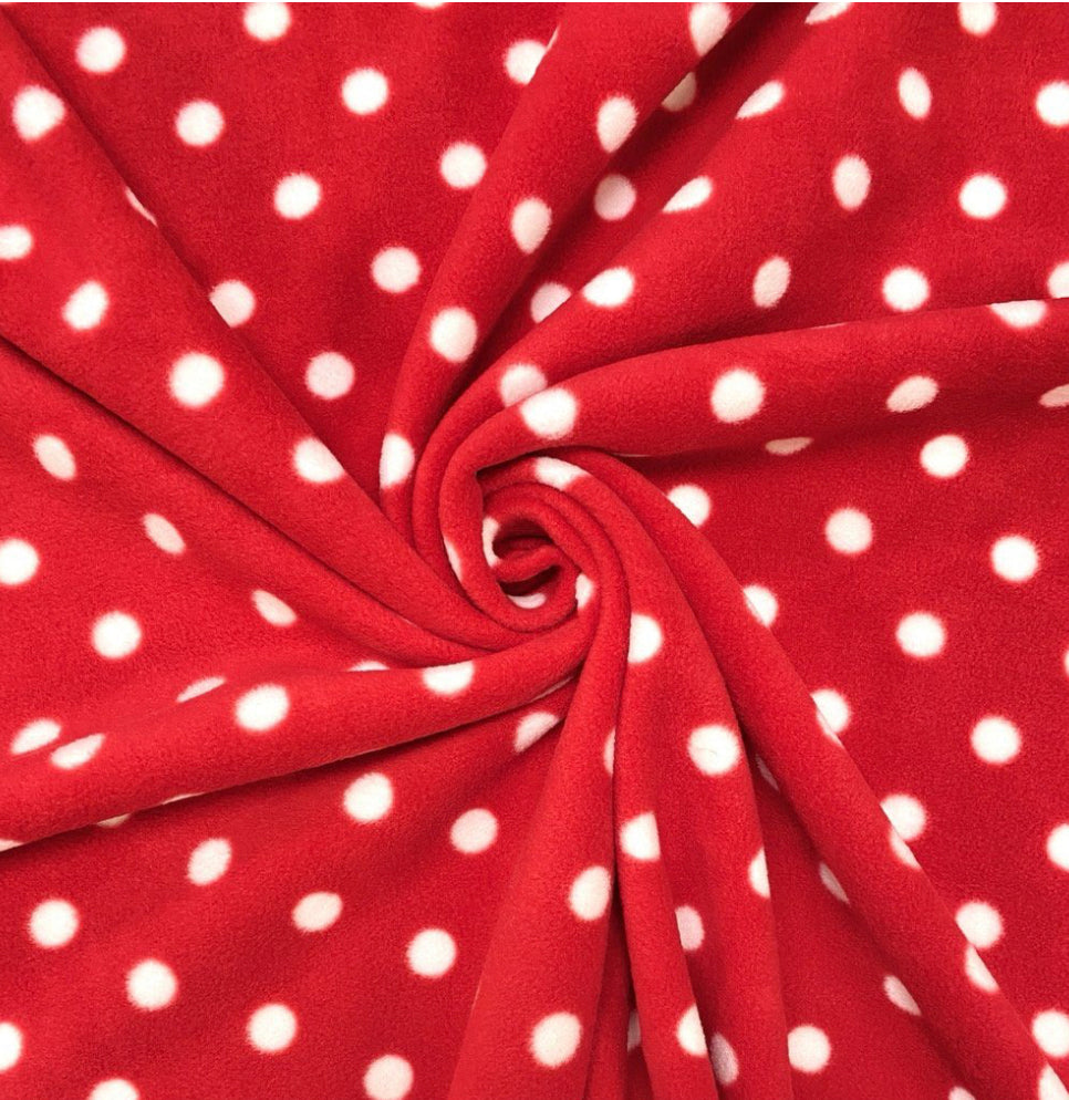 Red polka polar fleece Cage Liners