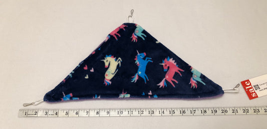 Corner Hammock - navy unicorn cuddle fleece & choose your own plain colour underside