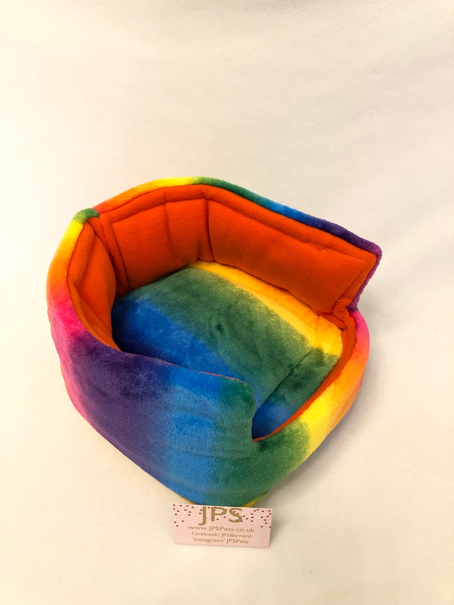 Cuddle Cup 11 Inch - Rainbow cuddle fleece & Orange