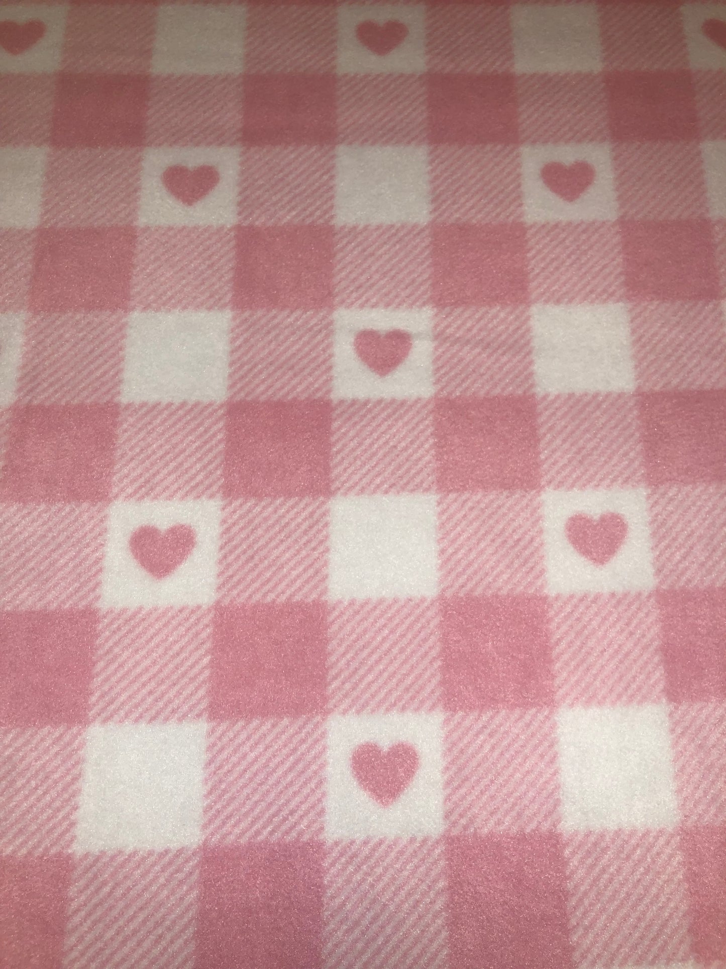 Chequered pink hearts polar fleece Cage Liners