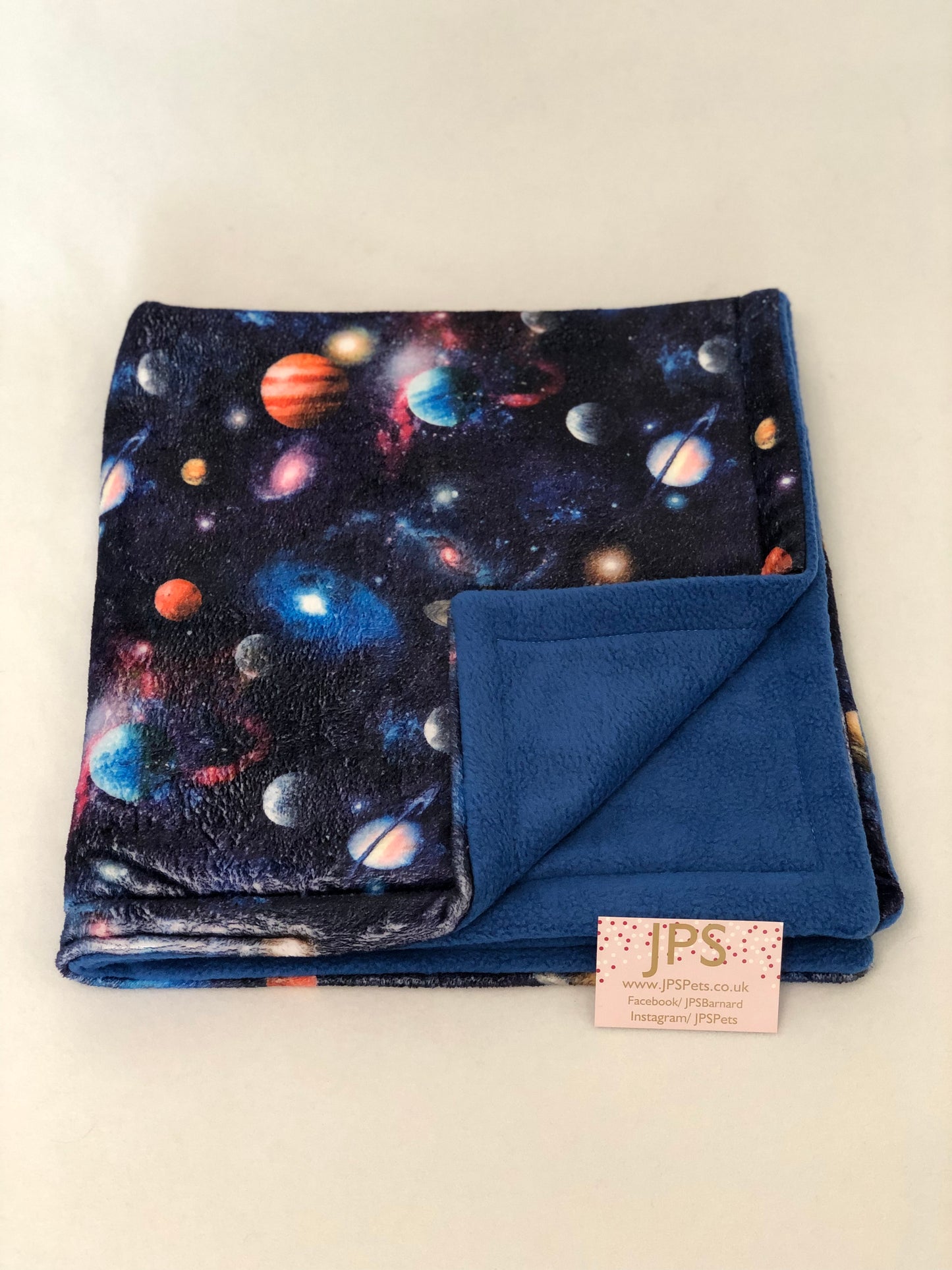 Blanket 28 x 28 inch - Digital Space cuddle fleece & Royal blue