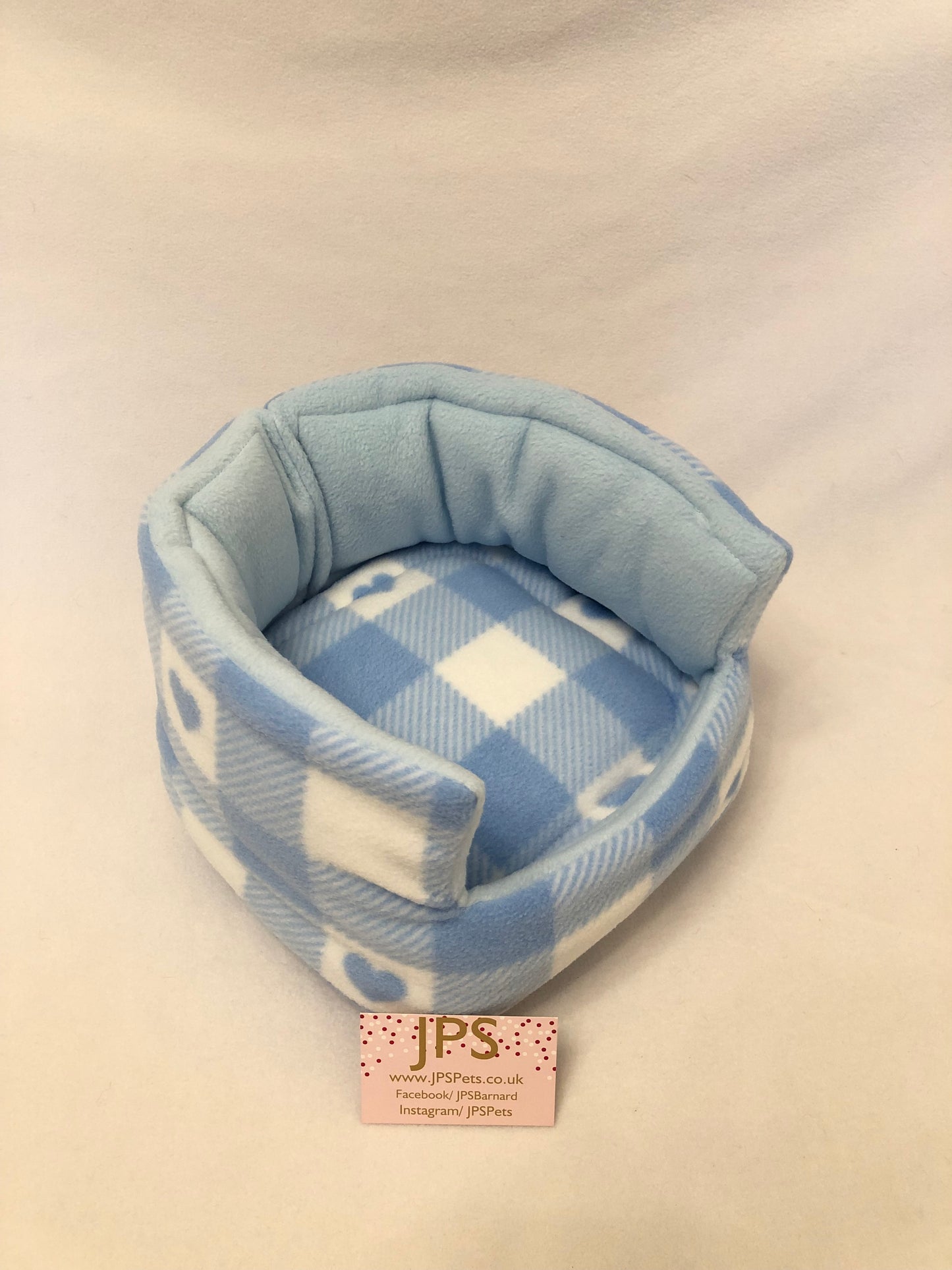 Cuddle Cup 11 Inch - Blue Chequered Hearts & Baby Blue