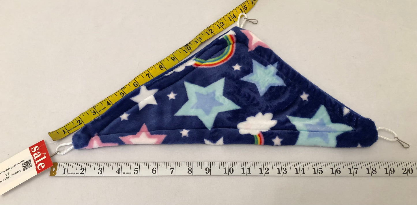 Corner Hammock - navy rainbow Stars & Royal Blue