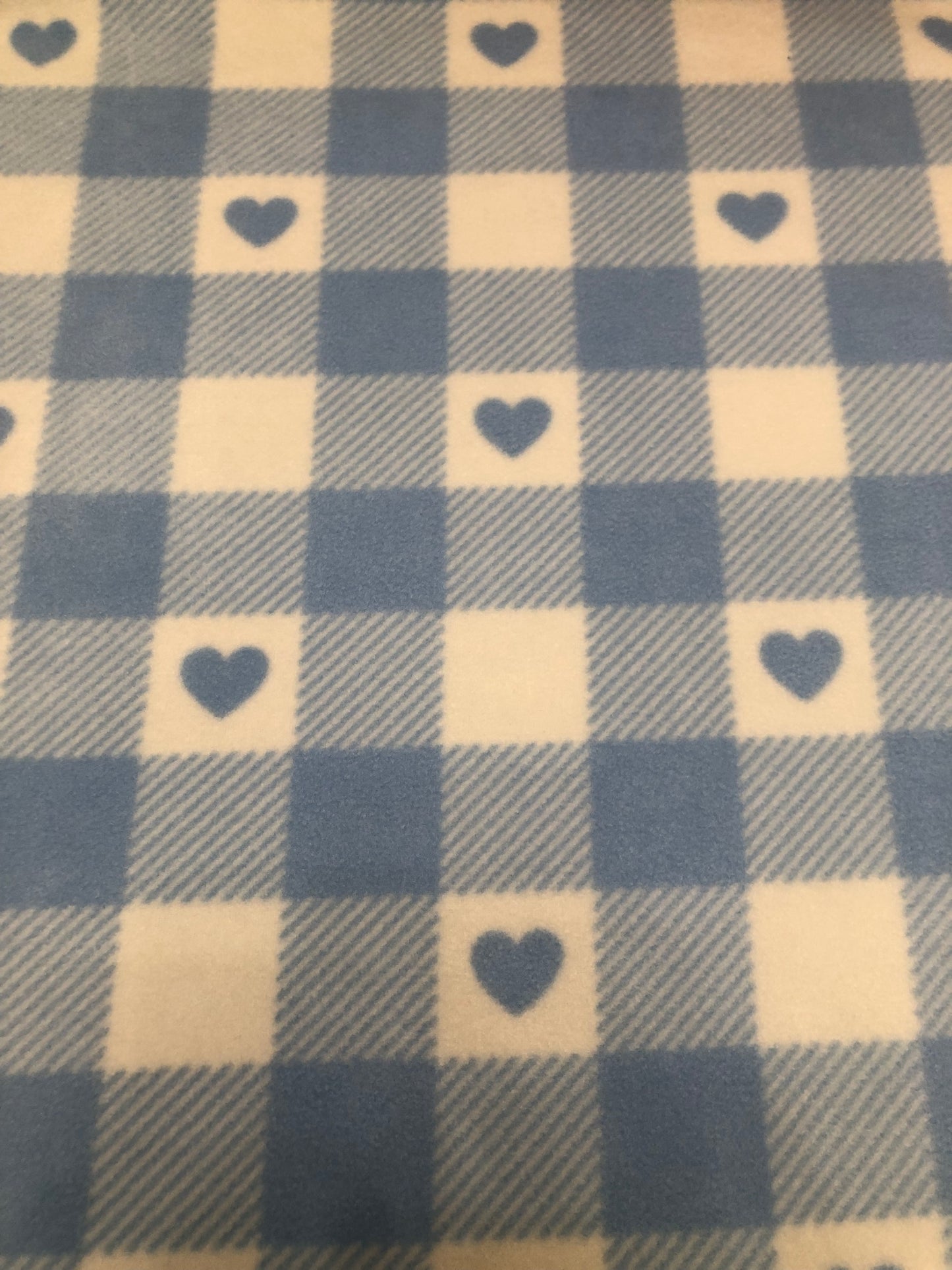 Chequered blue hearts cuddle sack