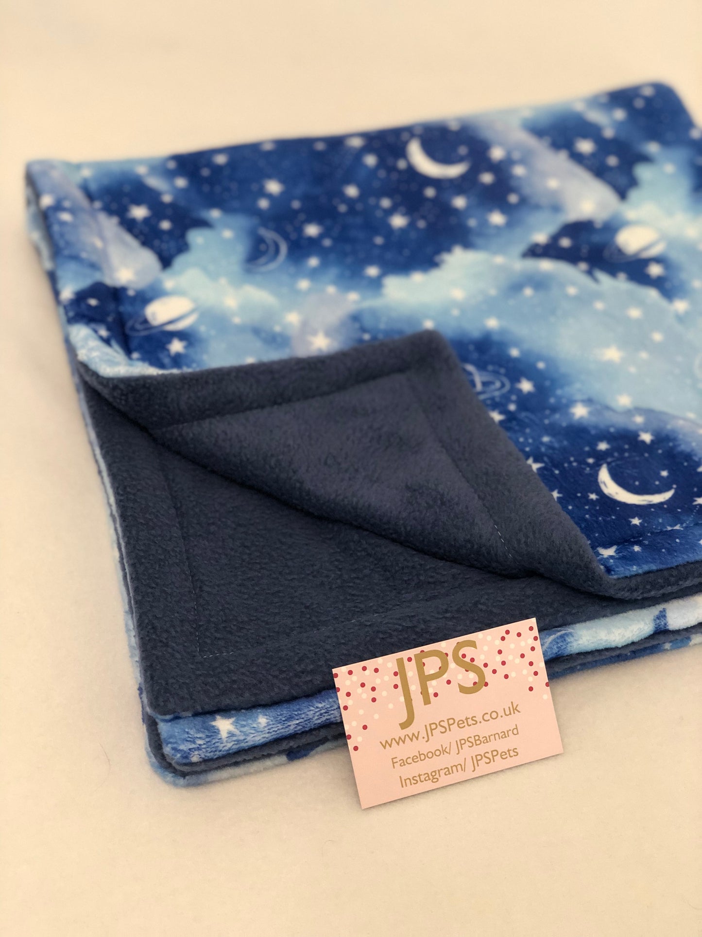 Blanket 28 x 28 inch - Blue Space cuddle fleece & Denim Blue