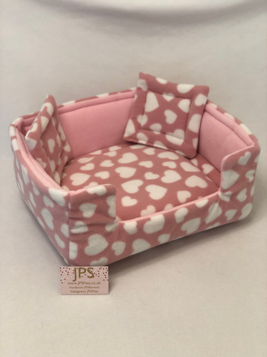 Sofa 16 x 13 x 6” inch - Pink Hearts & Baby Pink