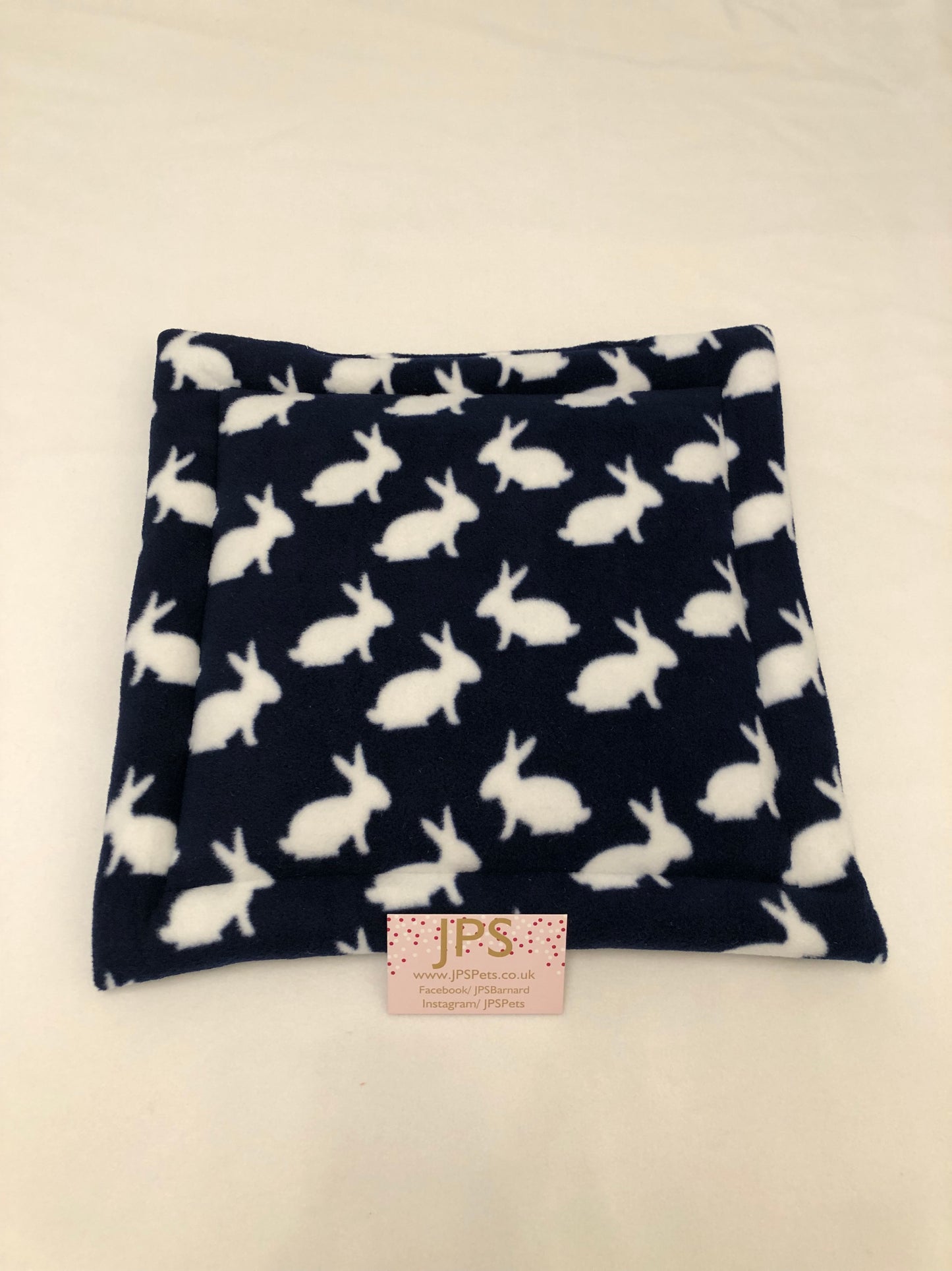 Navy bunny polar fleece - 14 x 14 Inch Pad