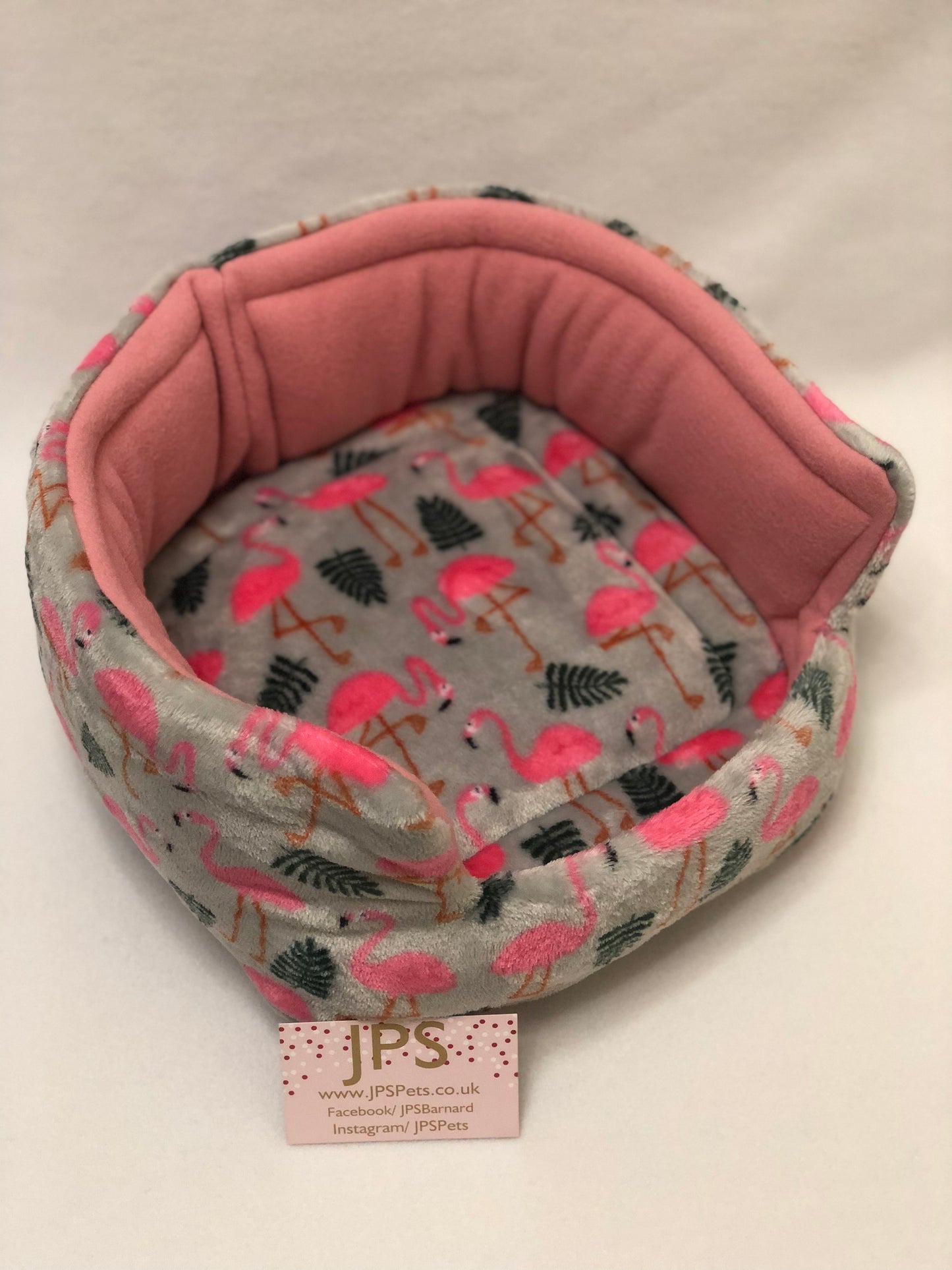 Cuddle Cup 11 Inch - Grey Flamingo cuddle fleece & Rose Pink