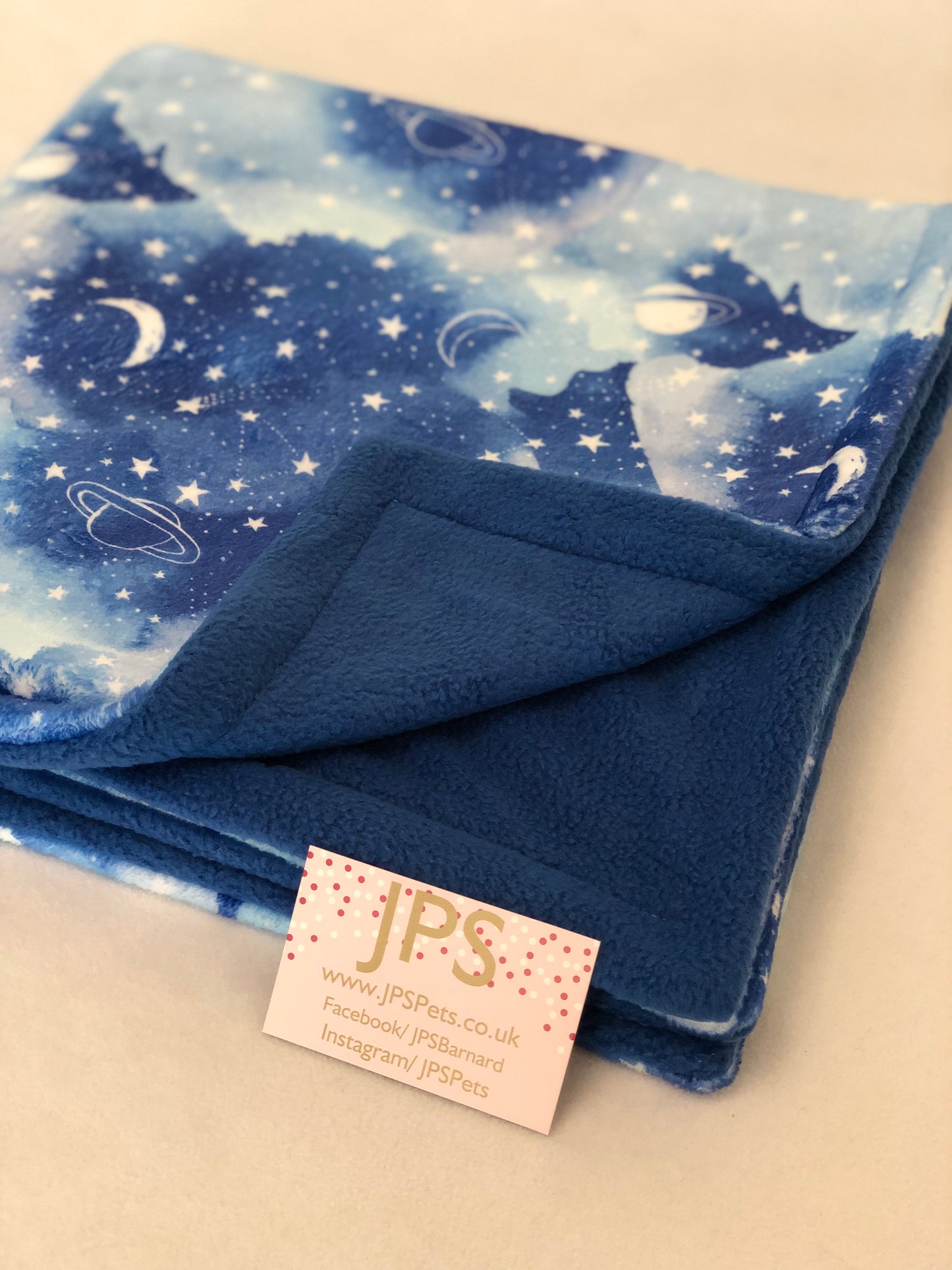 Blanket 28 x 28 inch - Blue Space cuddle fleece & Royal Blue