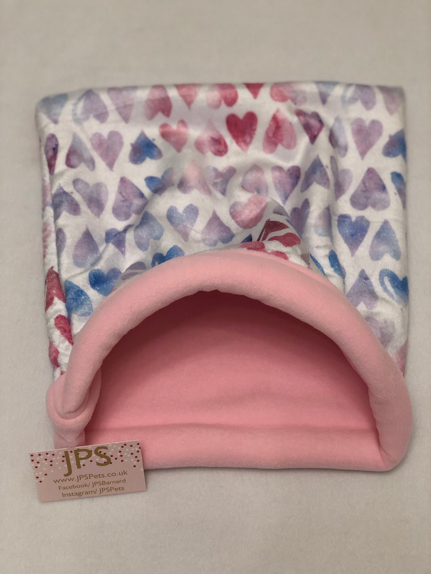 Cuddle Sack - Tinted Hearts cuddle fleece & Baby Pink