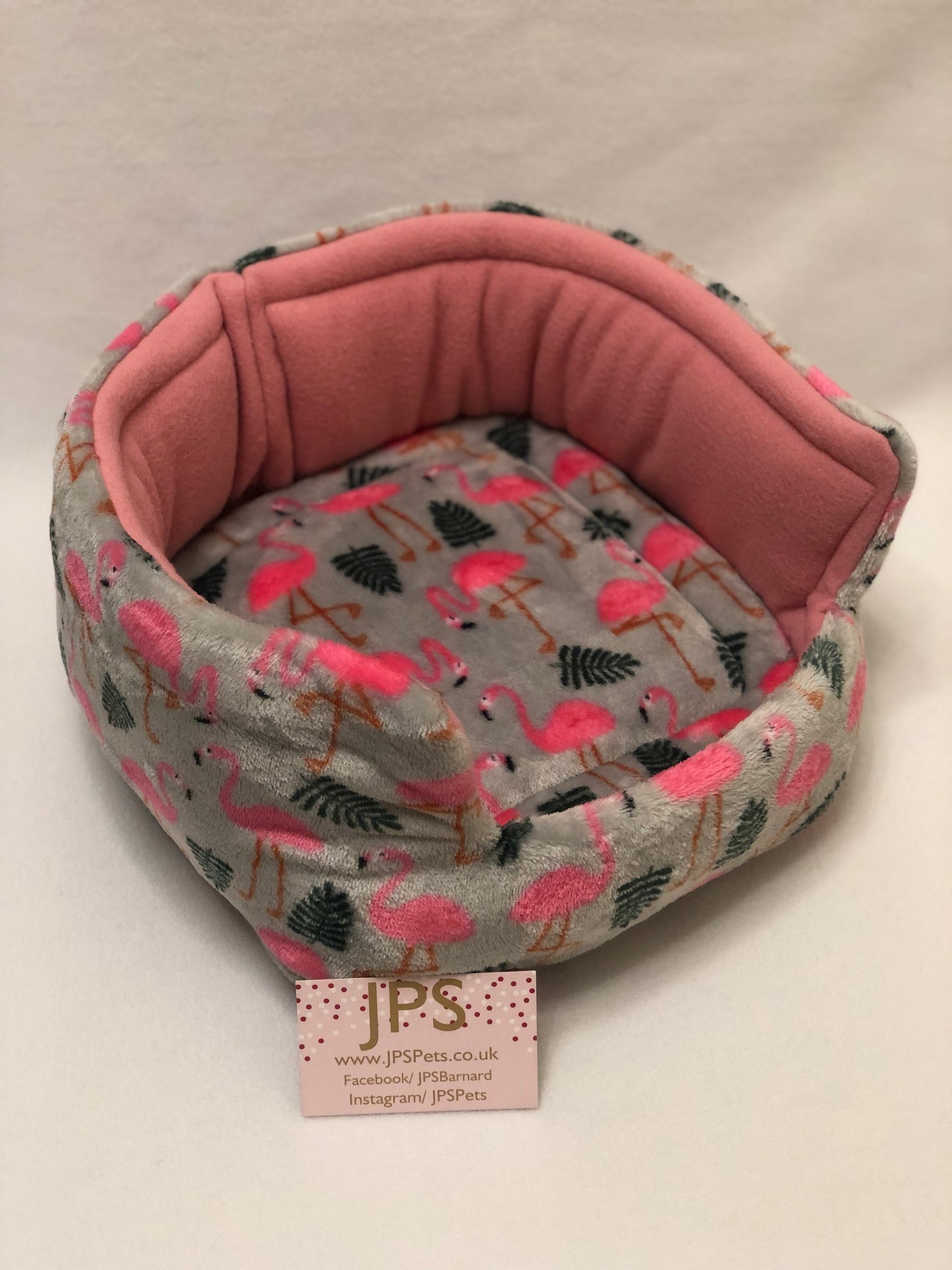 Cuddle Cup 11 Inch - Grey Flamingo cuddle fleece & Rose Pink