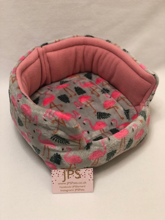 Cuddle Cup 11 Inch - Grey Flamingo cuddle fleece & Rose Pink