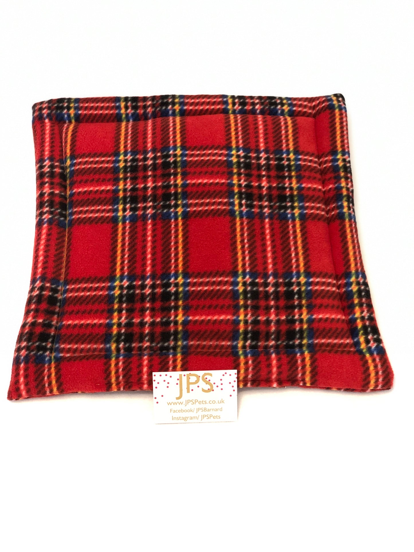 18 x 18 Inch Pad - Red Tartan & Red Underside