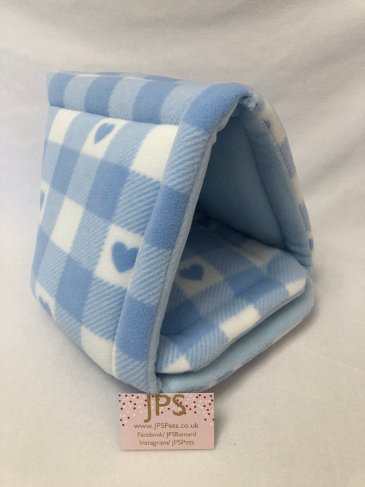 Igloo teepee - Blue Chequered Hearts & Baby Blue