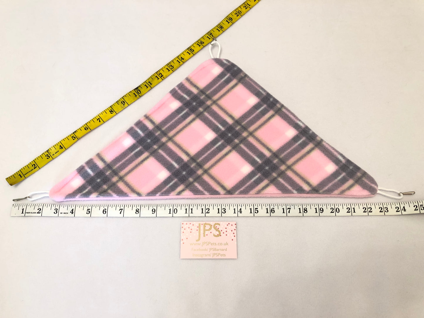 Corner Hammock - Pink tartan & baby pink under side