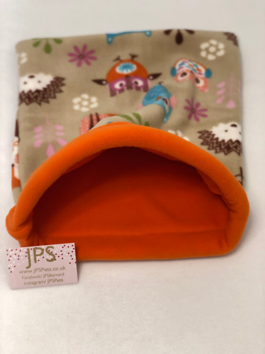 Beige woodland & orange - Cuddle Sack