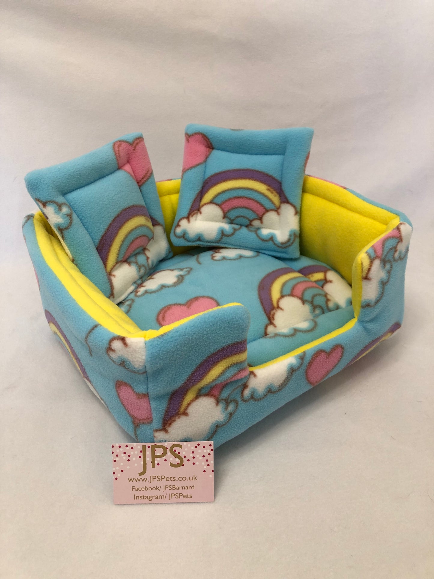 Sofa 13 x 11 x 5” inch - Rainbow Hearts & Yellow