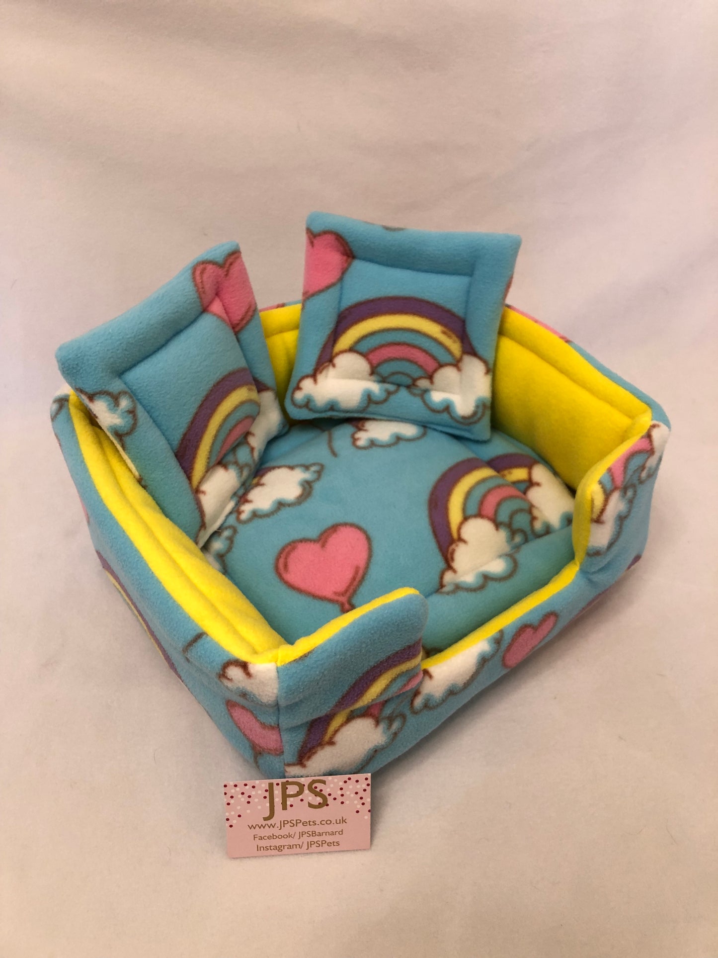 Sofa 13 x 11 x 5” inch - Rainbow Hearts & Yellow