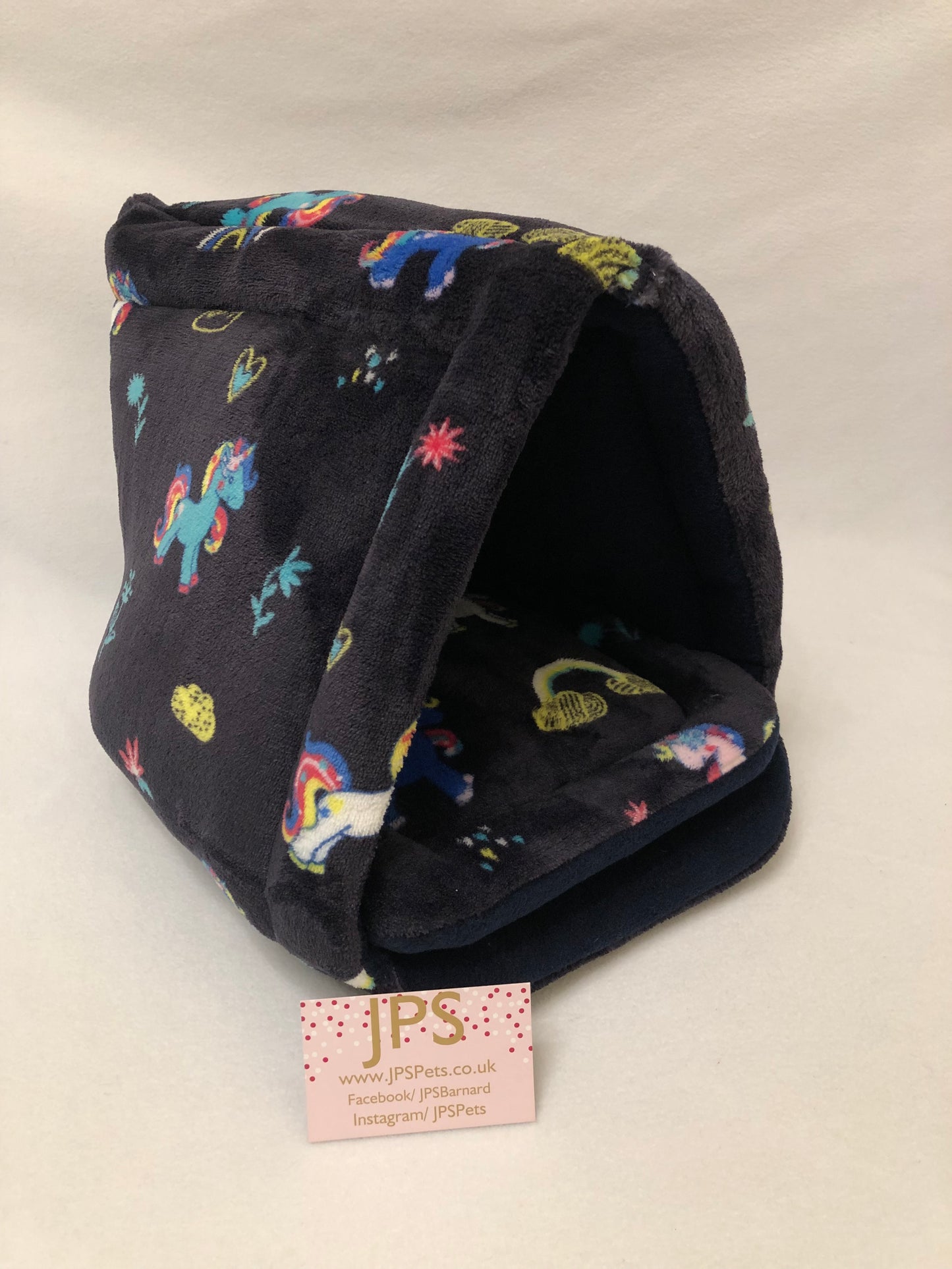 Igloo Teepee - Navy Rainbow unicorn cuddle fleece & Navy