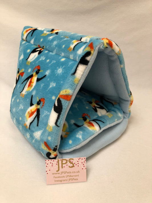 Igloo Teepee - penguin cuddle fleece & baby blue