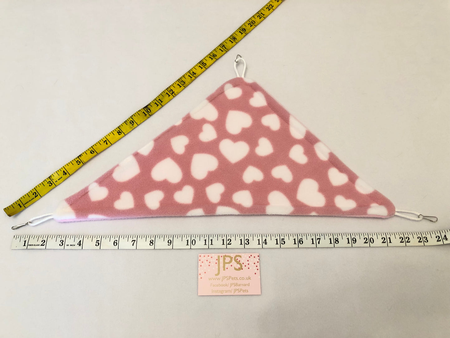 Corner Hammock - Pink hearts & baby pink under side