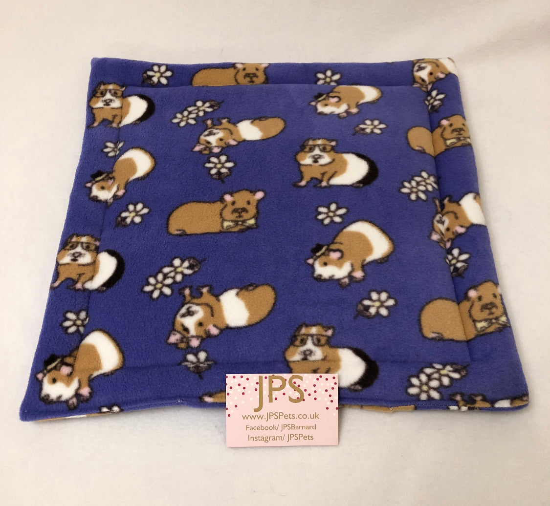 18x18 Inch Pad - Violet guinea pig Polar Fleece