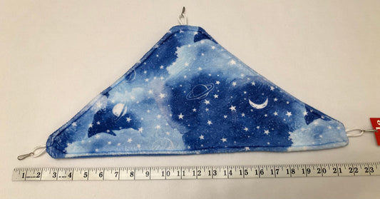 Corner Hammock - blue space cuddle fleece & choose your own plain colour undersides