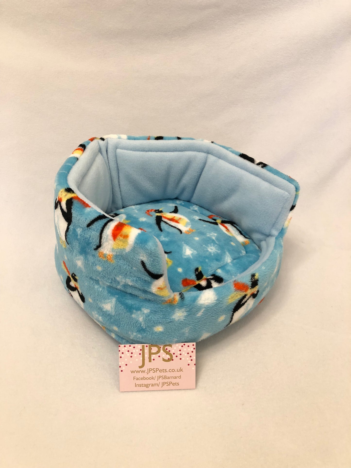 Cuddle Cup 11 Inch - Penguin cuddle fleece & Baby Blue