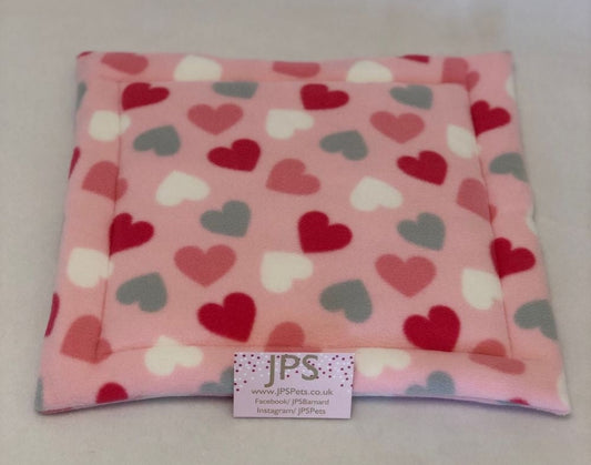 18 x 18 Inch Pad - Pink Multi heart & Plain Baby pink underside