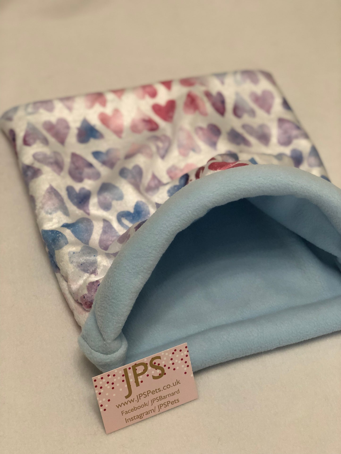 Cuddle Sack - Tinted Hearts cuddle fleece & Baby Blue