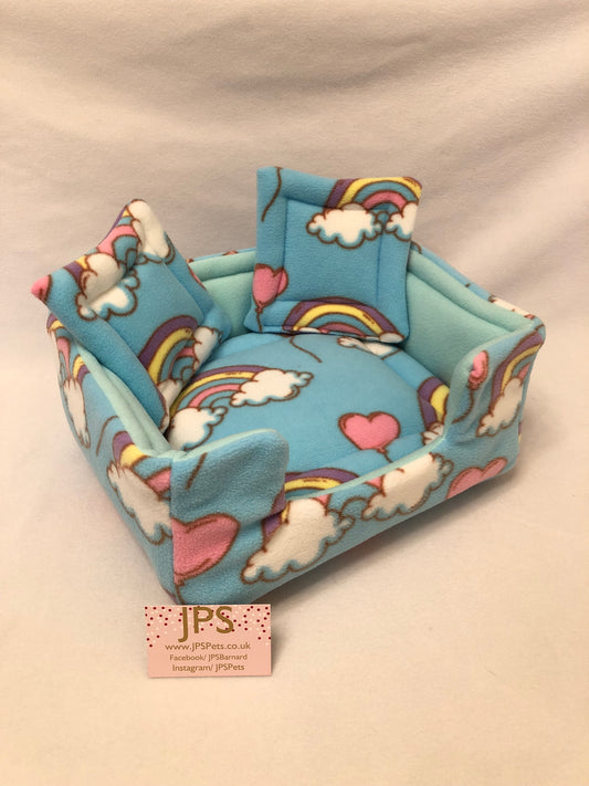 Sofa 13 x 11 inch - Rainbow Hearts & Mint