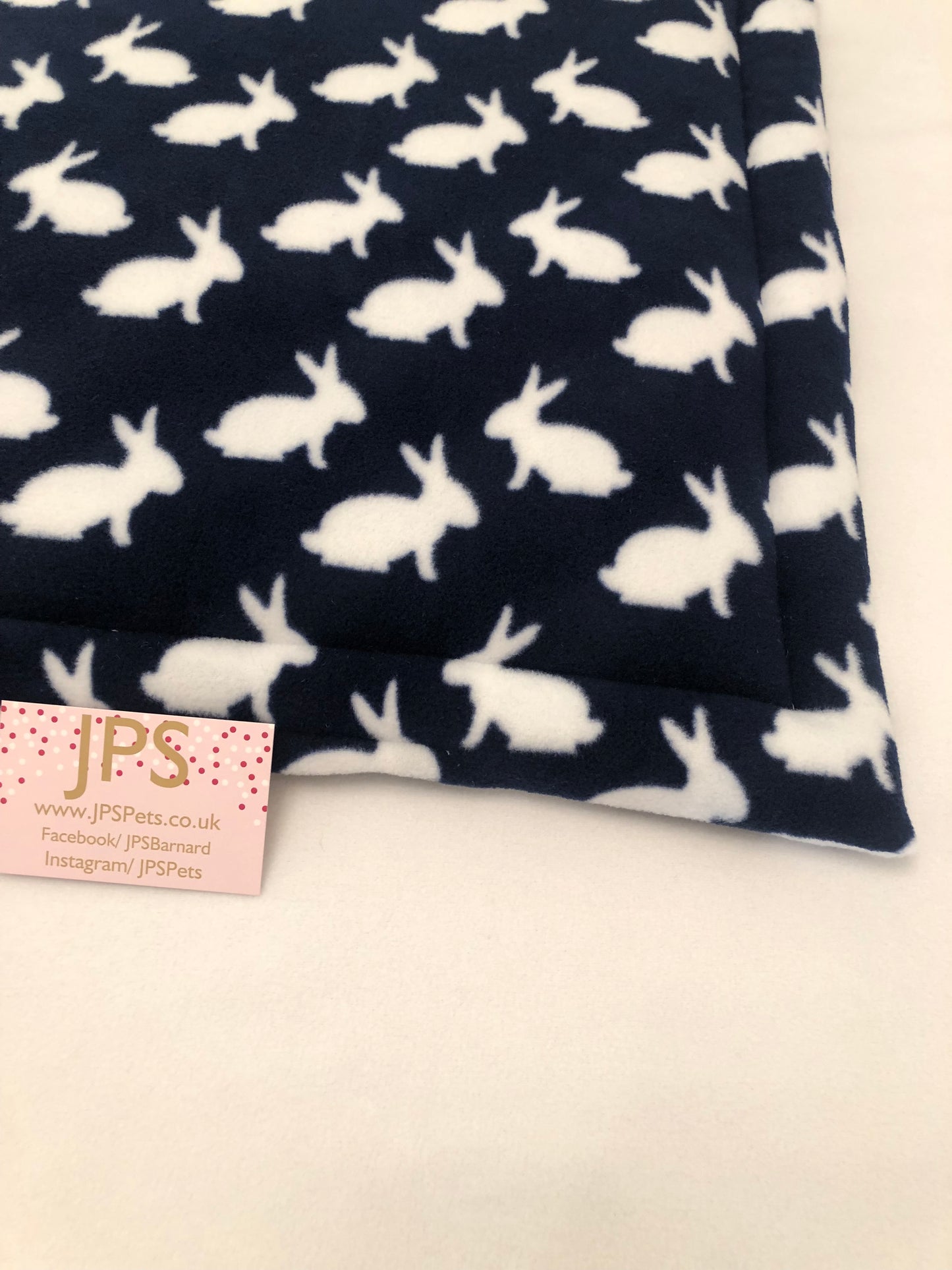 18x18 Inch Pad - navy bunny polar fleece