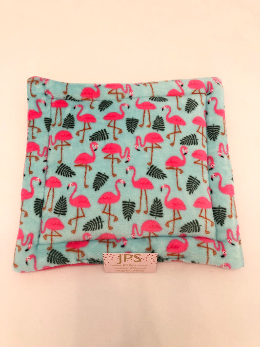 Mint Flamingo & choose your own plain colour underside - lap pad 14" x 14"