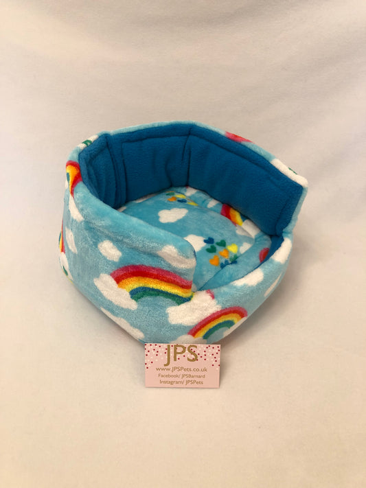 Cuddle Cup 11 Inch - Aqua Rainbow cuddle fleece & Turquoise