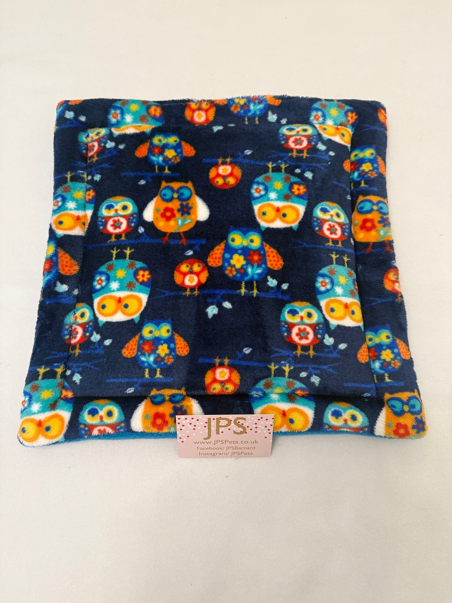 13 x 14 Lap pad - Navy Owl cuddle fleece