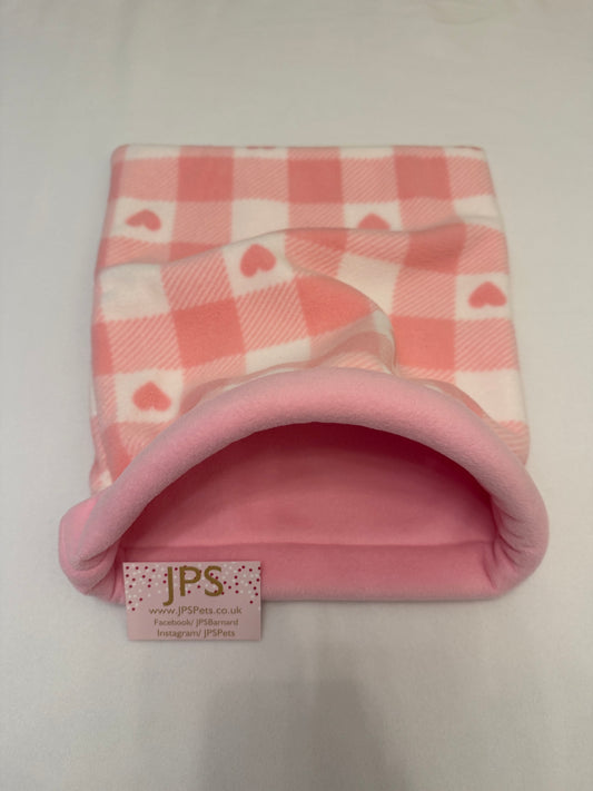 Cuddle Sack - Pink Chequered Hearts & Baby Pink