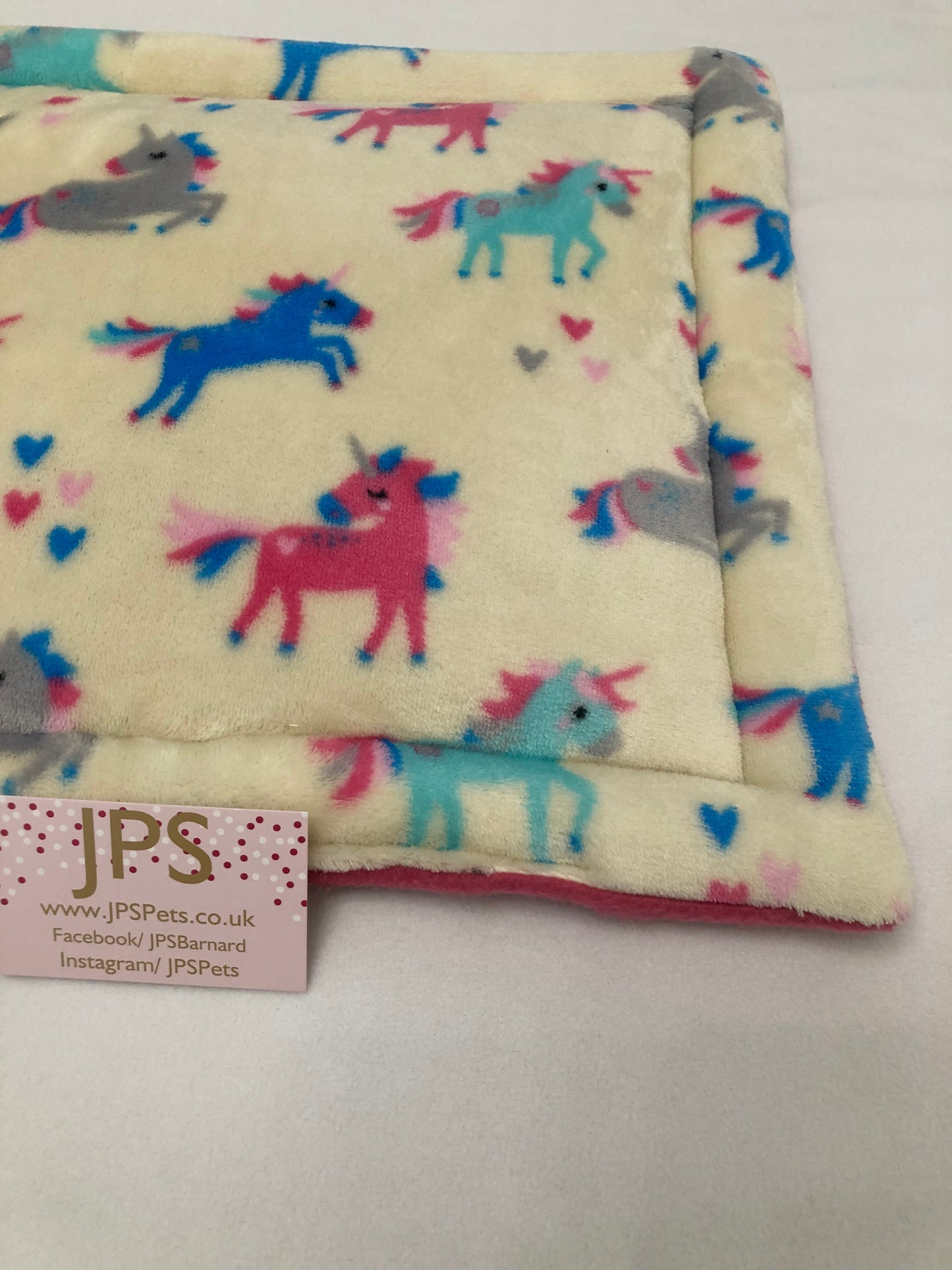 Cream unicorn cuddle fleece & choose your plain colour underside - 14 x 14 Inch Pad