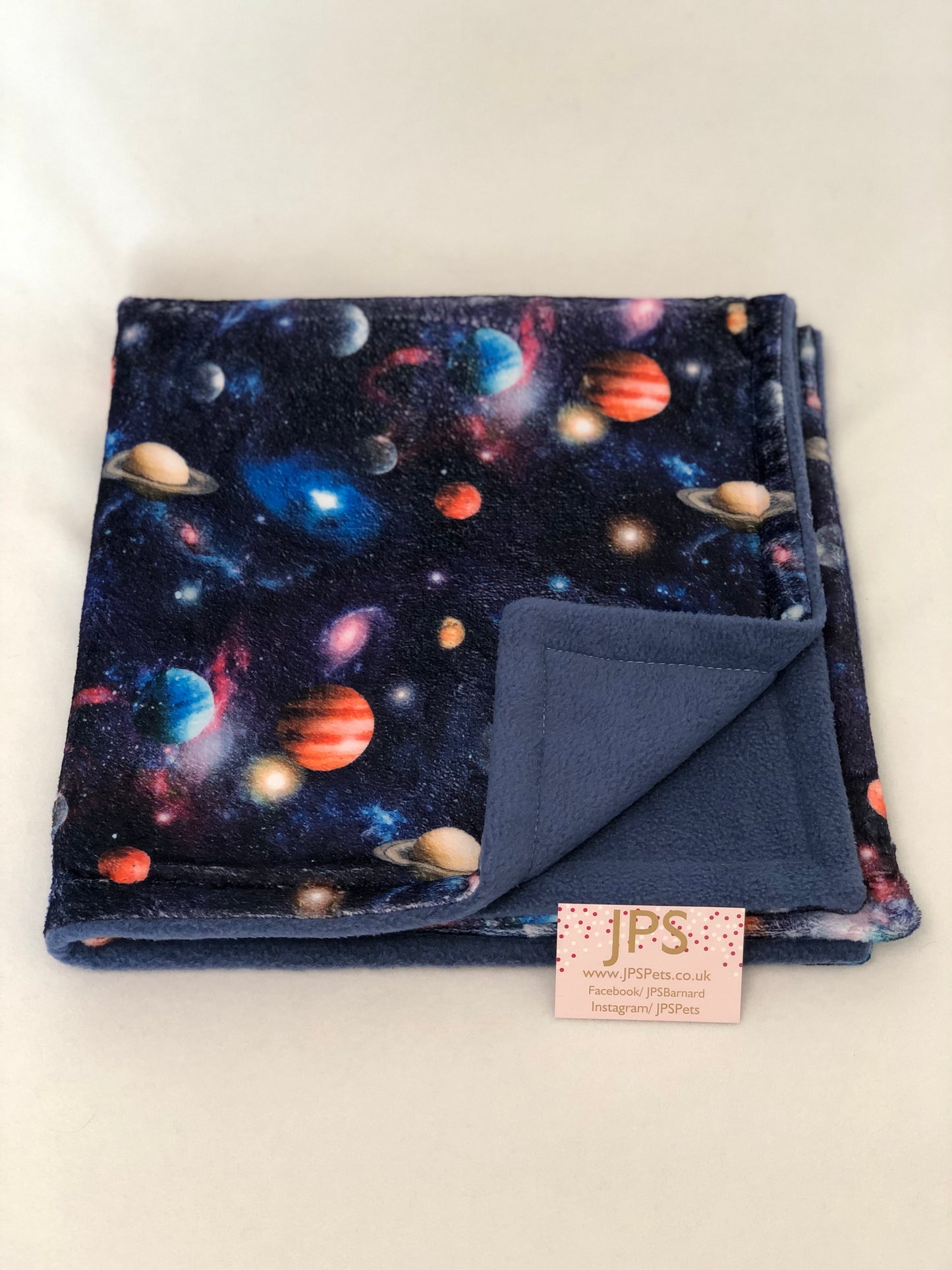 Blanket 28 x 28 inch - Digital Space cuddle fleece & Denim blue