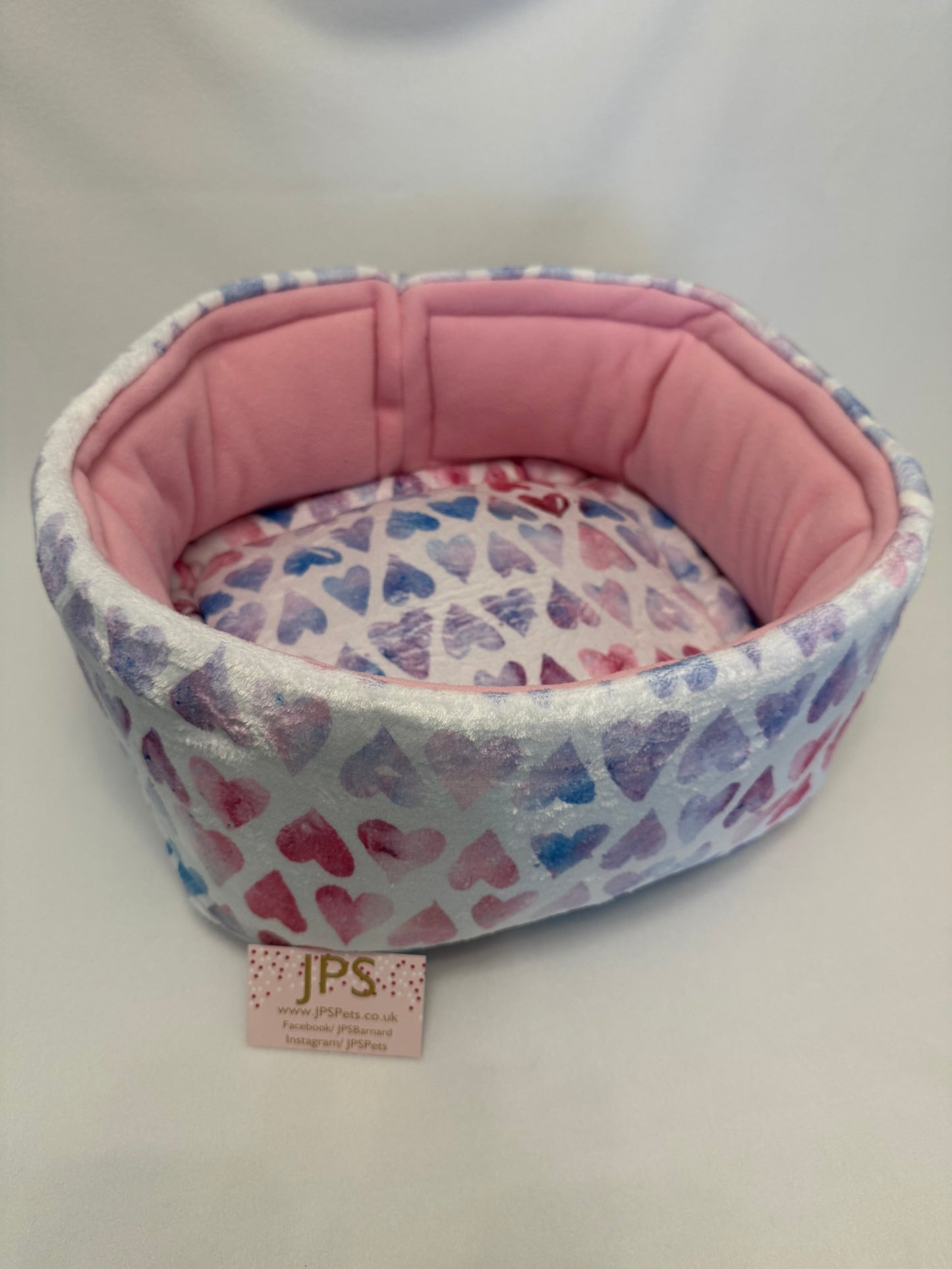 Doughnut 16 inch - Tinted Hearts cuddle fleece & Baby Pink