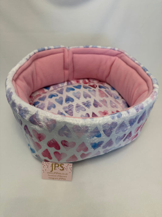 Doughnut 16 inch - Tinted Hearts cuddle fleece & Baby Pink
