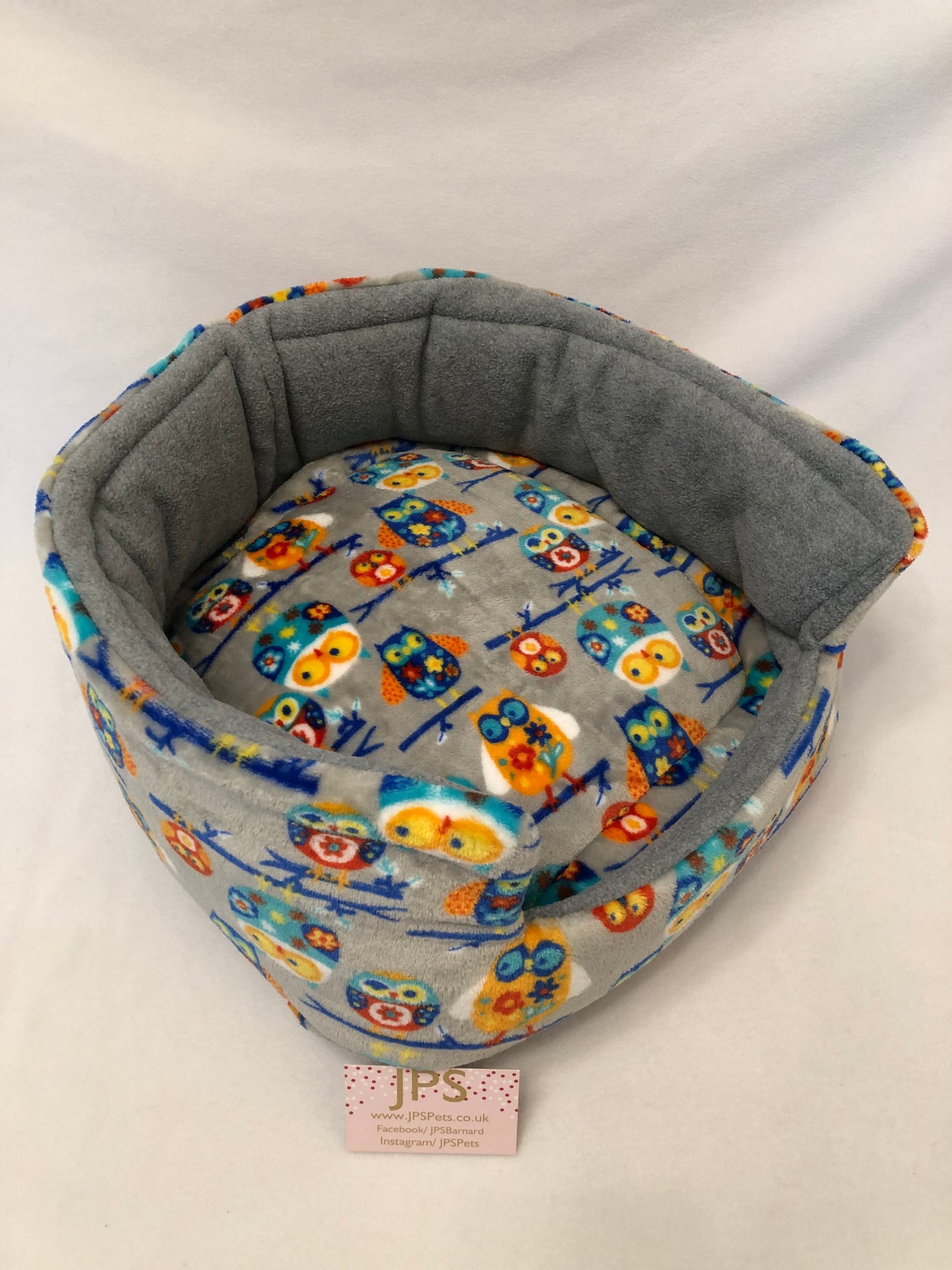 Cuddle Cup 16 Inch - grey owl cuddle fleece & grey