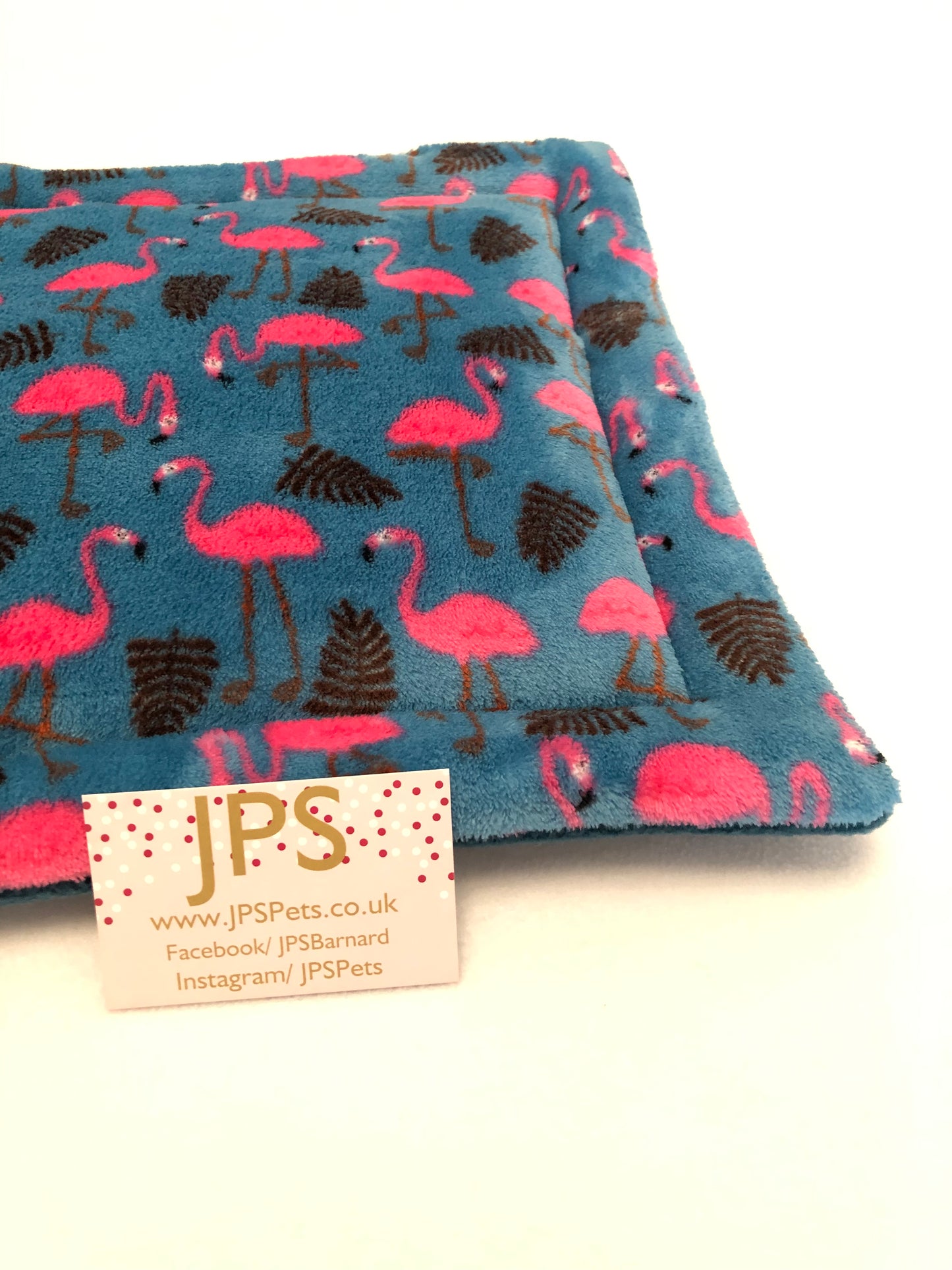 Teal Flamingo & sea green underside - lap pad 14” x 14”